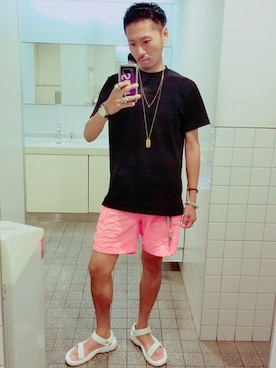 「McQ（マックキュー）のアイテム」を使った、Y-DRAGONさん（メンズ・176cm）の夏コーディネート