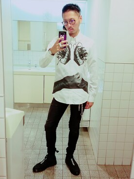 「ART COMES FIRST（アートカムズファースト）のアイテム」を使った、Y-DRAGONさん（メンズ・176cm）の秋コーディネート