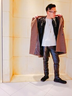「BEAUTY&YOUTH UNITED ARROWS」｜「アイテム（チェスターコート）」を使った、Y-DRAGONさん（メンズ・176cm）の秋コーディネート