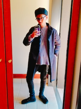 「UNITED ARROWS（ユナイテッドアローズ）のアイテム（ムートンコート）」を使った、Y-DRAGONさん（メンズ・176cm）の秋コーディネート