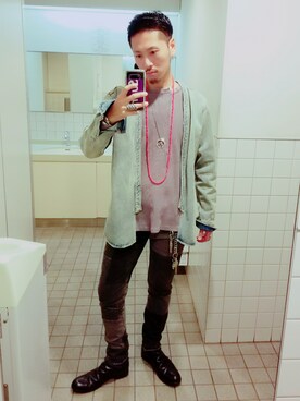 「アイテム（チャーム）」を使った、Y-DRAGONさん（メンズ・176cm）の冬コーディネート
