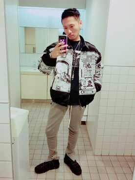 「C.E（シーイー）のアイテム（ブルゾン）」を使った、Y-DRAGONさん（メンズ・176cm）の冬コーディネート