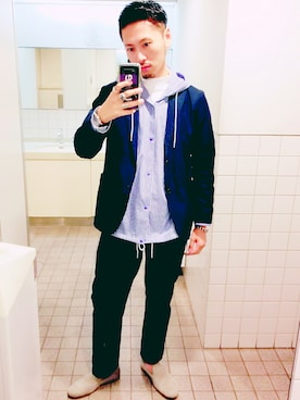 「nonnative（ノンネイティブ）のアイテム（ローファー）」を使った、Y-DRAGONさん（メンズ・176cm）の春コーディネート