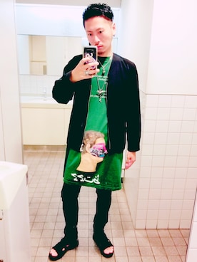 「ロング丈」｜「アイテム（ブルゾン）」を使った、Y-DRAGONさん（メンズ・176cm）の春コーディネート