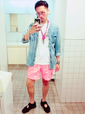 「MOCEAN（モーシャン）のアイテム」を使った、Y-DRAGONさん（メンズ・176cm）の夏コーディネート