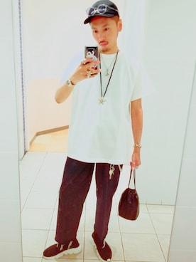「CODY SANDERSON（コディサンダーソン）のアイテム（トップス）」を使った、Y-DRAGONさん（メンズ・176cm）の夏コーディネート