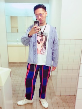 「Yves Saint Laurent（イヴサンローラン）のアイテム（スニーカー）」を使った、Y-DRAGONさん（メンズ・176cm）の秋コーディネート