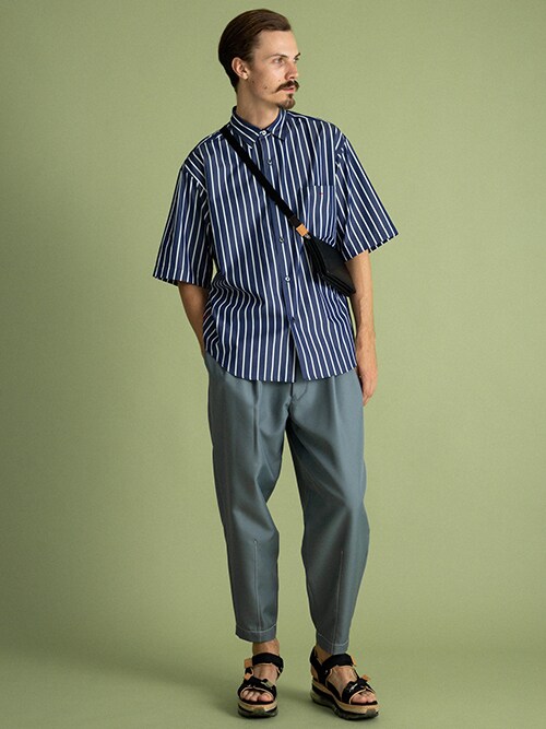 UNITED TOKYO EC事業部<OFFICIAL>UNITED TOKYO MENSさんのシャツ/ブラウス「ストライプオーバーショートスリーブシャツ(UNITED TOKYO|ユナイテッドトウキョウ)」を使ったコーディネート