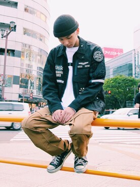 「スタッフセンバツ」｜「アイテム（ミリタリージャケット）」を使った、わたるさん（メンズ・173cm）の秋コーディネート