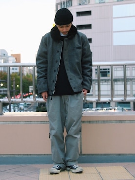 「スタッフセンバツ」｜「アイテム（ミリタリージャケット）」を使った、わたるさん（メンズ・173cm）の秋コーディネート