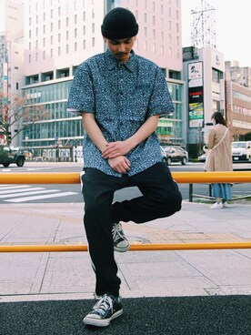 「AVIREX（アヴィレックス）のアイテム（スウェットパンツ）」を使った、わたるさん（メンズ・173cm）の春コーディネート