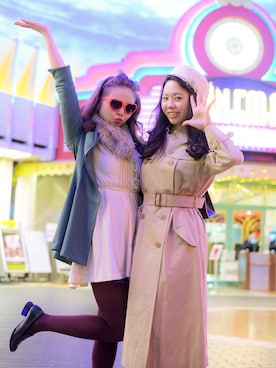 「アイテム（トレンチコート、グリーン系）」を使った、princessmikuさん（レディース・161cm）の冬コーディネート