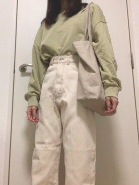 「chocomee（チョコミー）のアイテム（トートバッグ）」を使った、yuriさん（レディース・157cm）の春コーディネート