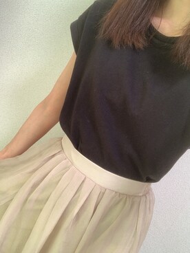 「chocomee（チョコミー）のアイテム（スカート）」を使った、yuriさん（レディース・157cm）の夏コーディネート