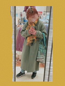 「LOWRYS FARM（ローリーズファーム）のアイテム（ステンカラーコート）」を使った、Na!!!.さん（レディース・155cm）の冬コーディネート