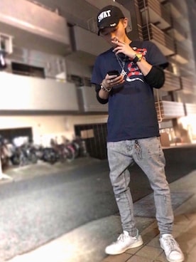 「ROTHCO（ロスコ）のアイテム（キャップ）」を使った、¥u-Ta📲👾さん（メンズ・172cm）の秋コーディネート