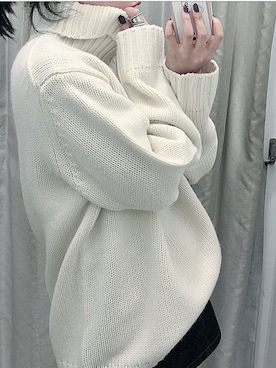 「ローゲージタートルネックセーター」｜「アイテム（アクセサリー）」を使った、a _nerさん（レディース・155cm）の秋コーディネート