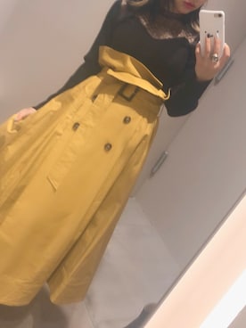 「トレンチスカート」｜「アイテム（アクセサリー）」を使った、a _nerさん（レディース・155cm）の冬コーディネート