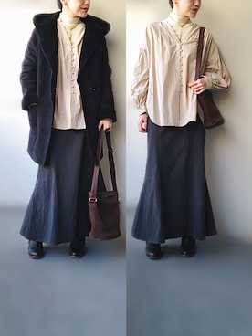 希々さん（レディース・157cm）の冬コーディネート