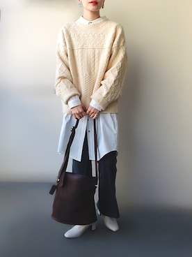 希々さん（レディース・157cm）の冬コーディネート