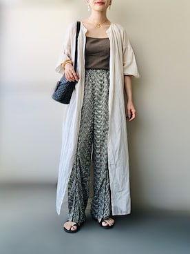 「アイテム（パンツ）」を使った、希々さん（レディース・157cm・30代）の夏コーディネート