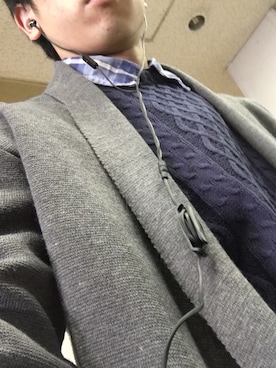 「MK MICHEL KLEIN HOMME （エムケーミッシェルクランオム）のアイテム（その他アウター）」を使った、Takumiさん（メンズ・175cm）の冬コーディネート