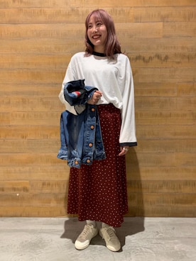 「RED CARD TOKYO（レッドカード）のアイテム（ジャケット/アウター）」を使った、MAI SUZUKIさん（レディース・160cm）の春コーディネート