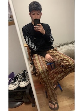 「コロナに負けない」｜「アイテム（サンダル）」を使った、yoshiiiさん（メンズ・169cm）の春コーディネート