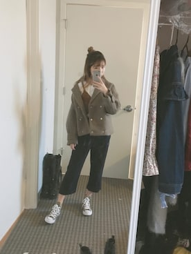 「Verybrain（ベリーブレイン）のアイテム（パンツ）」を使った、Mio哥哥さん（レディース・160cm）の秋コーディネート