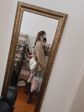 「TODAYFUL（トゥデイフル）のアイテム（ナイロンジャケット）」を使った、Mio哥哥さん（レディース・160cm）の春コーディネート