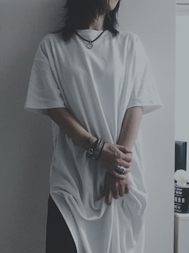 「アシンメトリー」｜「アイテム（シャツワンピース）」を使った、おゆ(　˙-˙　)さん（レディース・163cm）の夏コーディネート