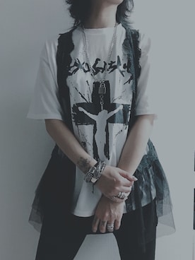 「BASE（ベース）のアイテム（トップス）」を使った、おゆ(　˙-˙　)さん（レディース・163cm）の夏コーディネート