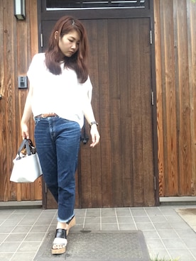 「ロングヘア」｜「アイテム（ハンドバッグ）」を使った、Tomomi さん（レディース・159cm）の夏コーディネート