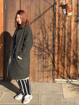 「MAISON DE REEFUR（メゾンドリーファー）のアイテム（その他アウター）」を使った、Tomomi さん（レディース・159cm）の冬コーディネート