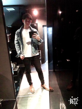 「＃デニム」｜「アイテム（チノパンツ）」を使った、ジャックさん（メンズ・183cm）の秋コーディネート