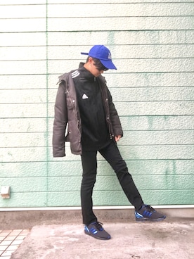 「アイテム（ジャージ）」を使った、RYONCHYさん（メンズ・169cm・20代）の冬コーディネート