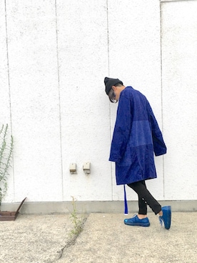 「アイテム（ピアス（両耳用）、ブルー系）」を使った、RYONCHYさん（メンズ・169cm）の夏コーディネート