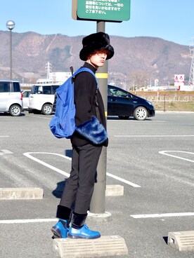 「CABANE de ZUCCa（カバンドズッカ）のアイテム（レッグウェア）」を使った、RYONCHYさん（メンズ・169cm）の冬コーディネート