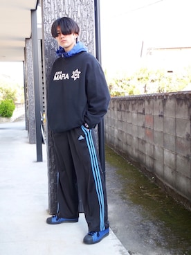 「アイテム（ピアス（両耳用））」を使った、RYONCHYさん（メンズ・169cm・20代）の冬コーディネート