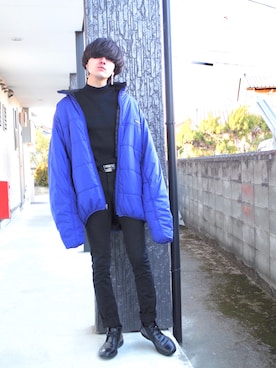 「アイテム（ピアス（両耳用））」を使った、RYONCHYさん（メンズ・169cm・20代）の冬コーディネート