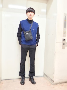「アイテム（ピアス（両耳用））」を使った、RYONCHYさん（メンズ・169cm・20代）の冬コーディネート