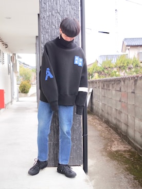 「アイテム（ピアス（両耳用））」を使った、RYONCHYさん（メンズ・169cm・20代）の冬コーディネート