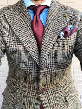 「アイテム（ドレスシューズ、グリーン系）」を使った、michi-michiさん（メンズ・165cm）の秋コーディネート