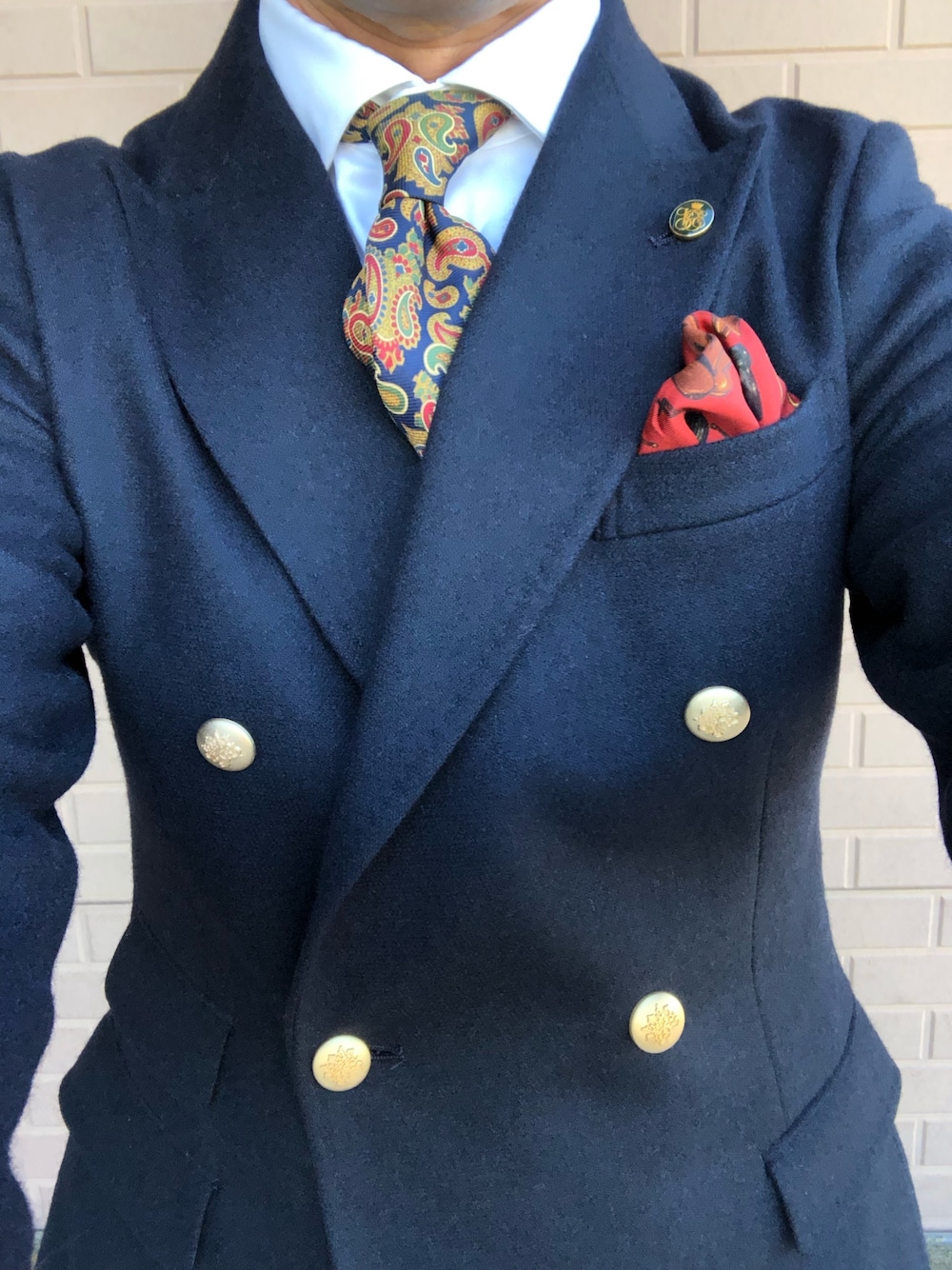 「RALPH LAURENのアイテム（ファッション雑貨、レッド系）」を使った、michi-michiさん（メンズ・165cm）の秋コーディネートの1枚目の写真