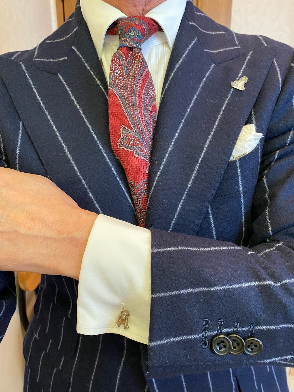 「RALPH LAURENのアイテム（カフリンクス、シルバー系）」を使った、michi-michiさん（メンズ・165cm）の冬コーディネートの1枚目の写真
