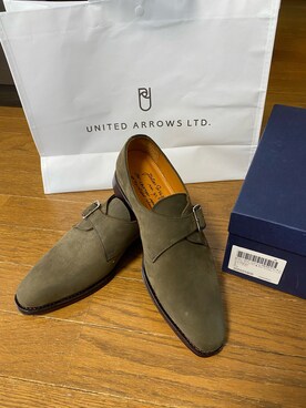 「アイテム（ドレスシューズ、グリーン系）」を使った、michi-michiさん（メンズ・165cm）の春コーディネート