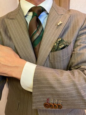 「アイテム（フォーマルスーツ/小物）」を使った、michi-michiさん（メンズ・165cm・50代）の秋コーディネート
