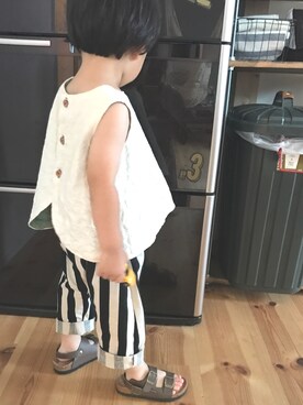 「2歳3ヶ月」｜「アイテム（サンダル）」を使った、sou_mamaさん（キッズ・80cm）の夏コーディネート
