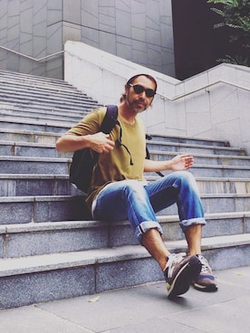 「EDITION（エディション）のアイテム（帽子）」を使った、YosaKuginoさん（メンズ・176cm）の夏コーディネート