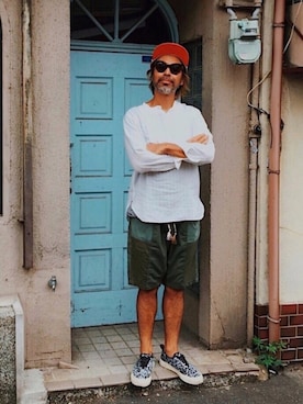 「masterkey（マスターキー）のアイテム（パンツ）」を使った、YosaKuginoさん（メンズ・176cm）の夏コーディネート